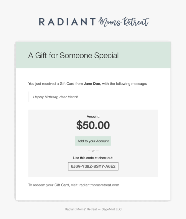 Radiant Gift Card - Image 2